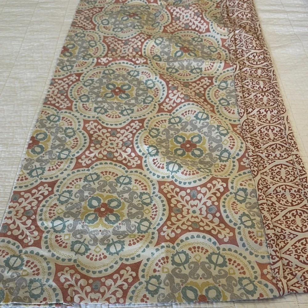 Waverly Astrid Coral Valance Kitchen window Fabric 52” length Boho Cottagecore